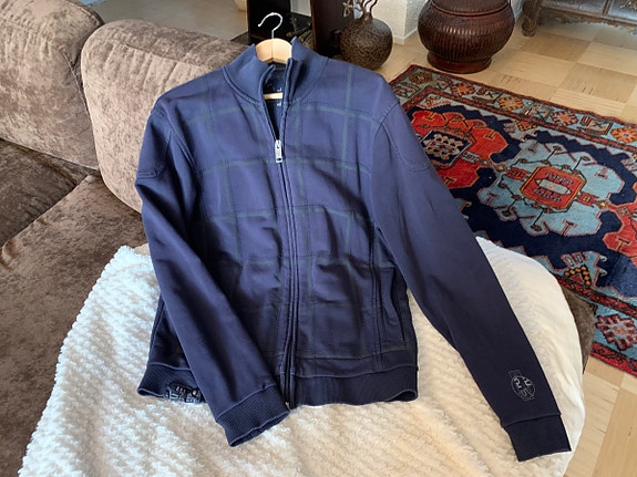 Miesten Esprit sininen kuviollinen collegetakki koko L
