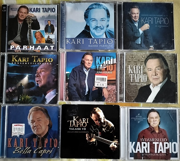 KARI TAPION CD-LEVYJÄ 9 KPL,JOISTA 4 kpl tuplaCDtä eli yhteensä 12 CD-LEVYÄ