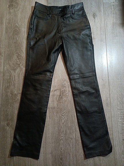 BIG L aidot nahkahousut 36/S mustat