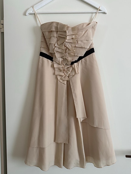 Vila juhlamekko beige XS