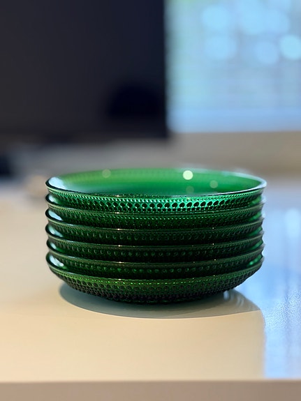 Iittala Kastehelmi lasilautanen vihreä