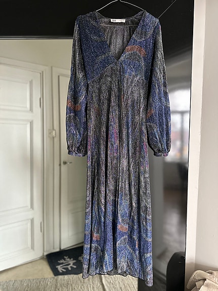 Zara Limited Edition metallic thread maxi dress S