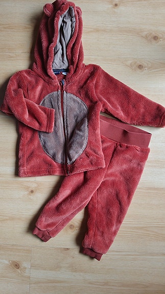 Lasten fleece puku oloasu housut ja paita / takki koko 74/80
