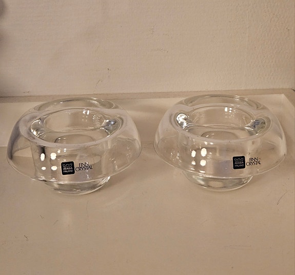 Arabia Finn Crystal Apollo kynttilälyhty pari