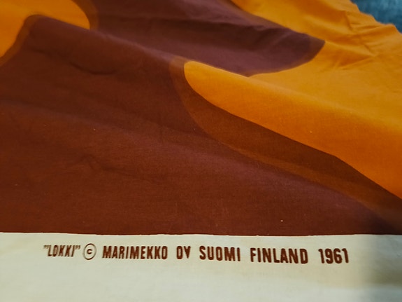 Marimekko Lokki verhot oranssi ruskea 2kpl