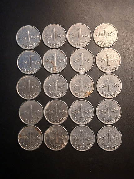 1 Markka Suomi 1954-1960 (20 kpl)