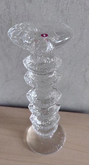 Iittala lasinen kynttilänjalka kirkas