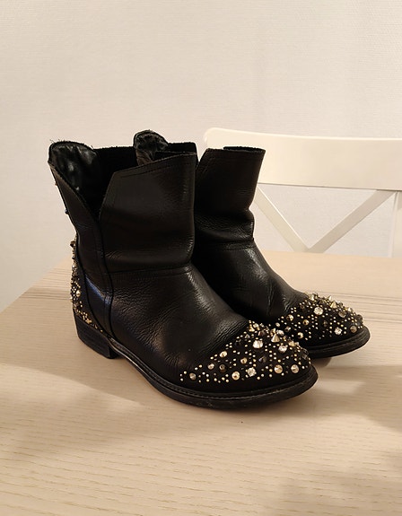 Biker boots 38 musta