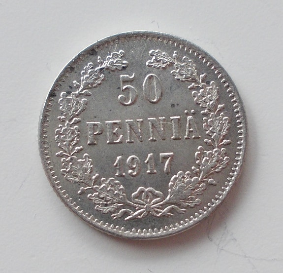 50 penniä 1917 Hopea, Nikolai II