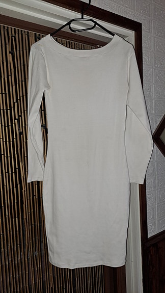 Vintage valkoinen 1980 luvun mekko (XS/34-S/36)