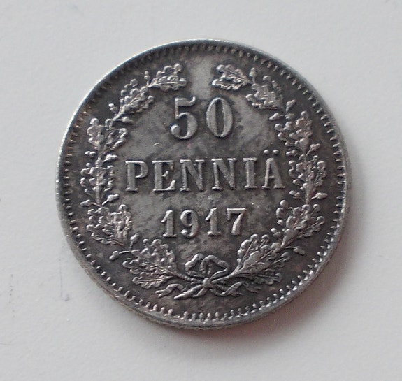 50 penniä 1917 Hopea, Nikolai II