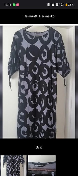 Marimekon Helmikatti mekko xs