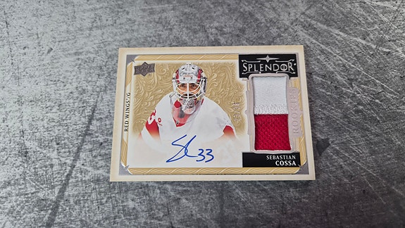 Sebastian Cossa 2024-25 Splendor Rookie Patch Auto /36