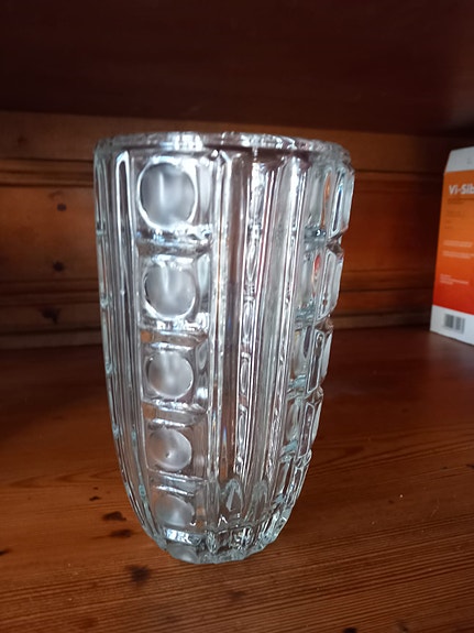 Orrefors, maljakko, kork. 16 cm