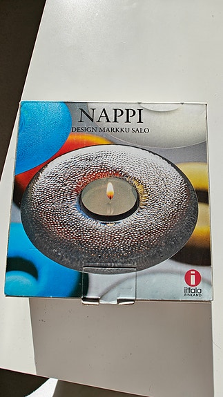 Iittala Nappi tuikkukynttilänjalka vihreä lasi