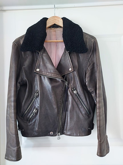 Acne Studios harmaanruskea biker takki koko 40