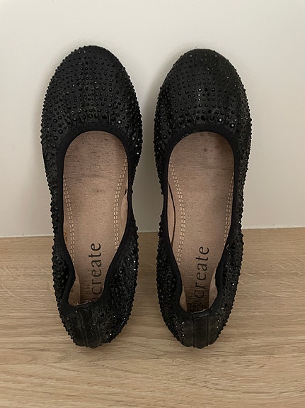 Lasten mustat ballerinat, koko 34