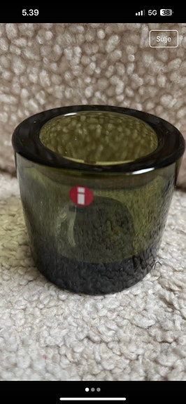 Iittala tuikkukippo harvinainen oliivi vihreä