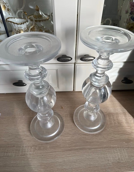 lasiset kynttilänjalat kirkas