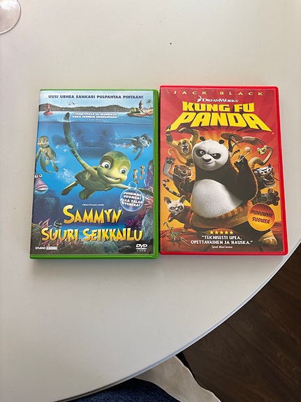 Sammy suuri seikkailu ja Kung Fu Panda DVD-elokuvat