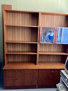 Harvinainen kokonaisuus, 4 osaa, Asko Export -tiikkihyllystö – 70-luvun design