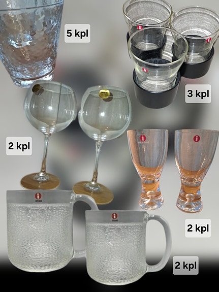 Iittala (tuoppi/Tapio/hot cools/muita laseja)