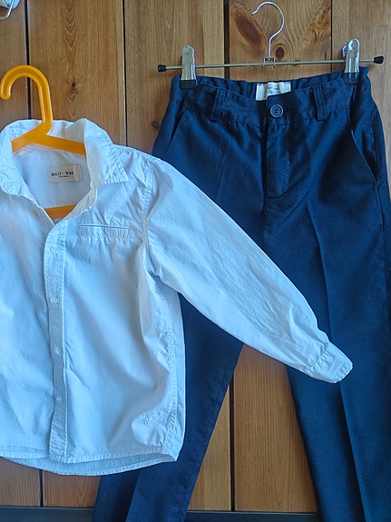 Zara suorat housut ja Lindex kauluspaita 110cm