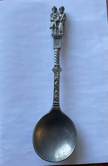 Vintage hollantilainen tinahäälusikka