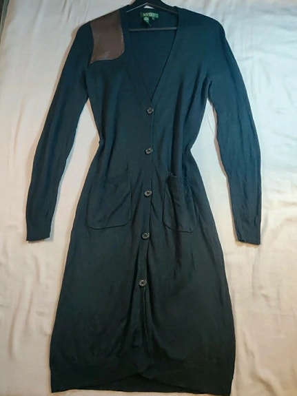Lauren Ralph Lauren Silkki-Kashmir Pitkä Neuletakki - Musta - S