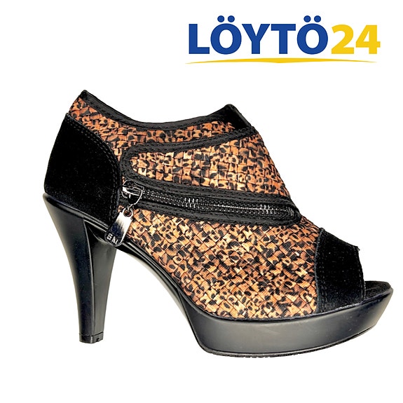 Bernie Mev Peep Toe Nilkkurit | Luxury Leopard | Mukavat Korkokengät Vetoketjul