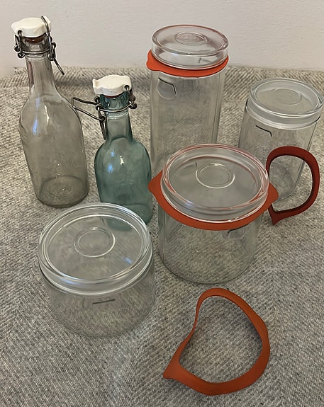 Iittala lasipurkit 2kpl ja muut purkit ja -pullot keittiöön