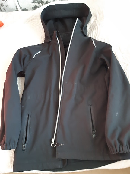 Lasten softshell-takki 134 musta polyesteri unisex