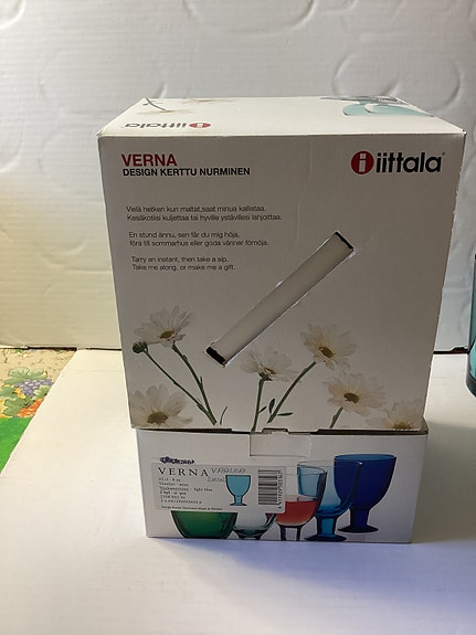 IITTALA VERNA juoma/ viinilasi ( 6 kpl ).  * käyttämättömät