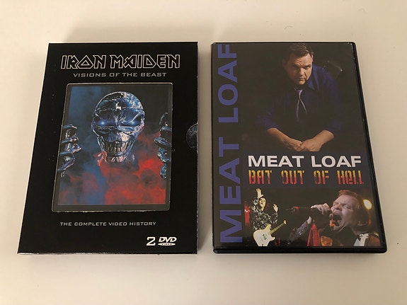 Iron Maiden ja Meat Loaf musiikki-dvd:t