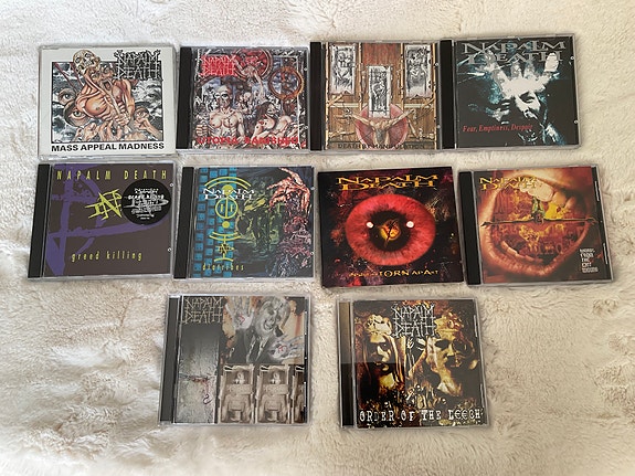 Napalm Death — 10 x CD — kaikki alkuperäisiä painoksia