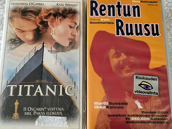 Titanic ja Rentun ruusu VHS-elokuvat