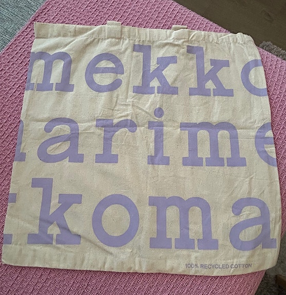 Marimekko uusi kangaskassi vaalea lila