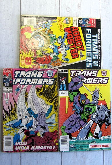 3 kpl Transformers -sarjakuvaa