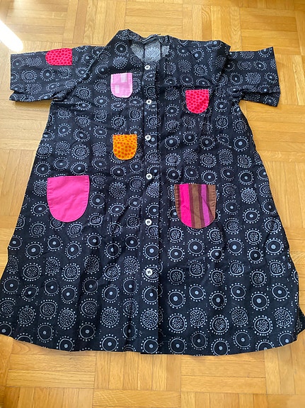 Marimekko mini iloinen lasten takki/mekko koko 122-134 kirjava puuvilla tytöt