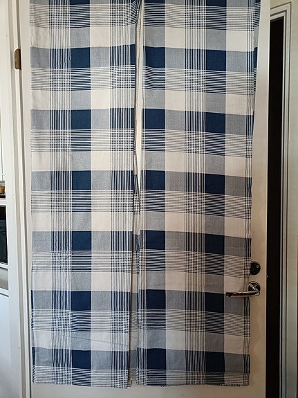 IKEA verhot ruutukuosilla sininen valkoinen