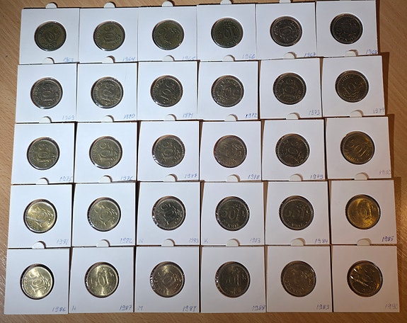 50 penniä 1963-1990 täysi sarja