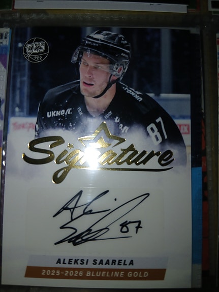TPS Liiga 2025–2026 Aleksi Saarela allekirjoituskortti numeroitu 34/40