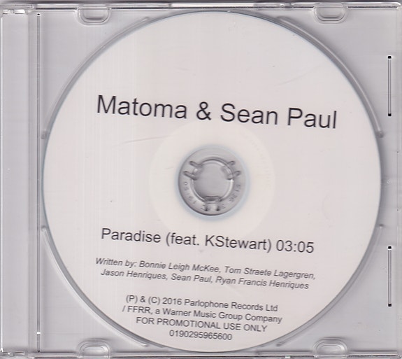 Matoma & Sean Paul - Paradise (CDr, Single, Promo)