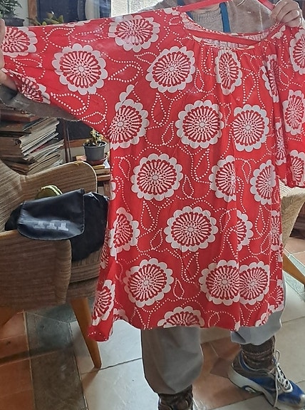 Nanson reilu XXL punainen tunika paituli mekko