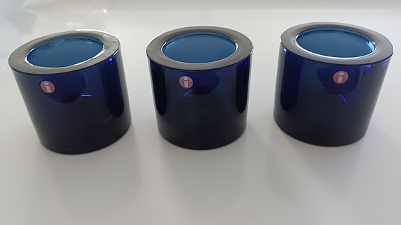 Iittala Marimekko tuikkukippo tummansininen lasi