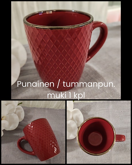 Punainen / tummanpunainen muki 1 kpl
