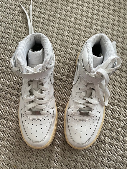 Nike Air Force 1 Mid tennarit koko 36,5(pohjalliset 23,5cm) valkoinen nahka