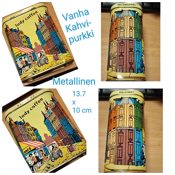 Vanha metallinen KAHVIPURKKI, KESKO Oy, viime vuosituhannelta