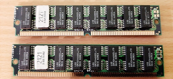 72-pin SIMM muistipari 16MB (2 x 8MB) – Retro PC