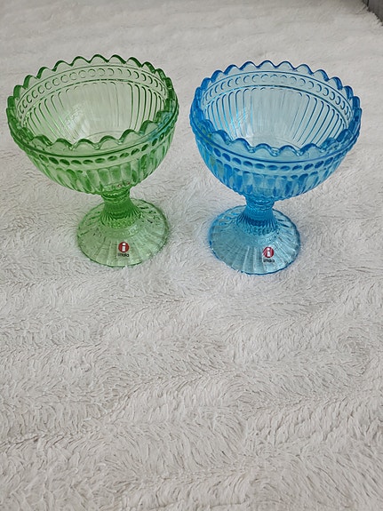 Iittala mariskooli sininen ja vihreä 12cm